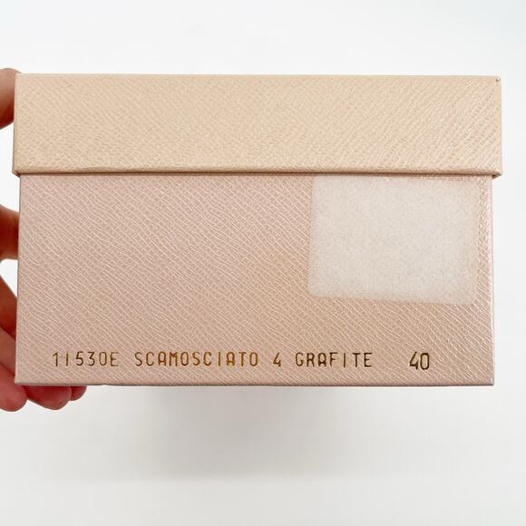 Prada IT 40 Graphite Suede D’Orsay Pumps with Oversized Buckle New with Box - Picture 12 of 13